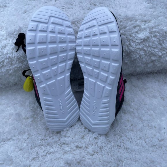 Adidas Running Shoes Girls 6 US Cloudfoam Pure K Black Pink Magenta Sneakers - Picture 6 of 10